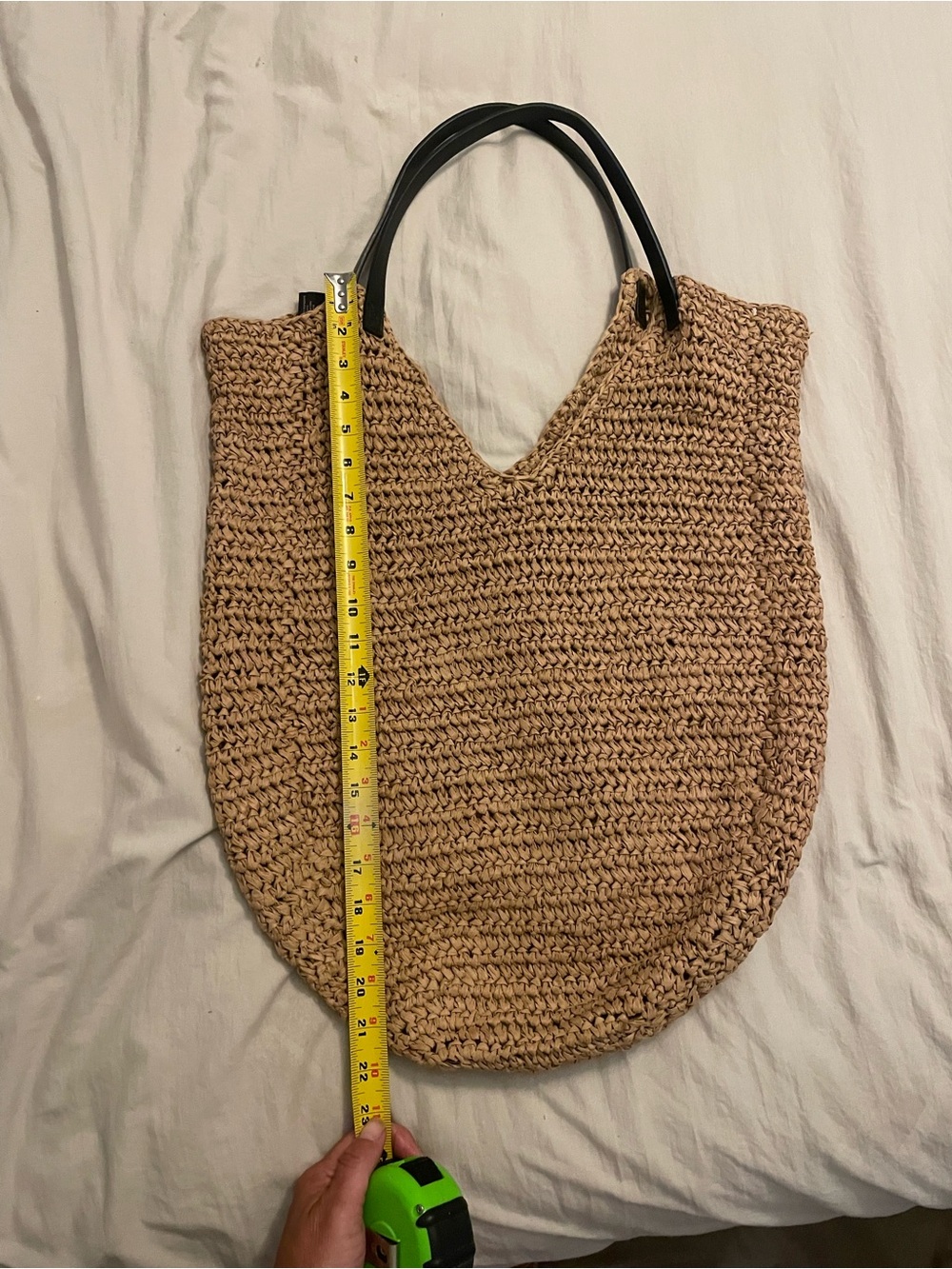 Banana Republic Natural Woven Tote with Black Handles - Picture 4 of 6